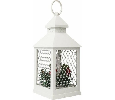 NEON-NIGHT (513-042) Декоративный фонарь со свечкой, белый , 10.5х10.5х24 см, цвет Теплый