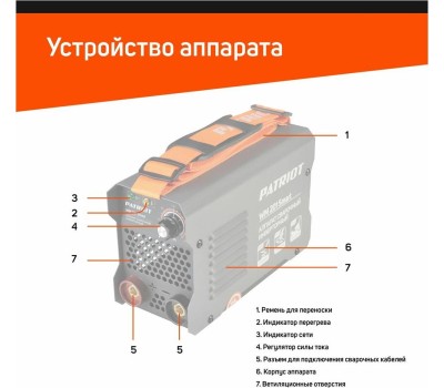 Аппарат сварочный PATRIOT 605302137 WM 201SMART MMA Аппарат сварочный