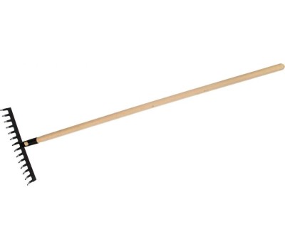 Грабли СИБРТЕХ Грабли стальные, 360х1300 мм, 14 прямых зубьев, деревянный черенок 61742