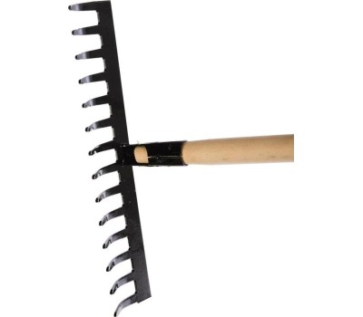 Грабли СИБРТЕХ Грабли стальные, 360х1300 мм, 14 прямых зубьев, деревянный черенок 61742