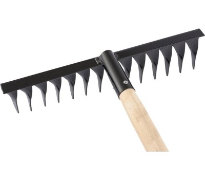 Грабли СИБРТЕХ Грабли стальные, 360х1300 мм, 14 прямых зубьев, деревянный черенок 61742