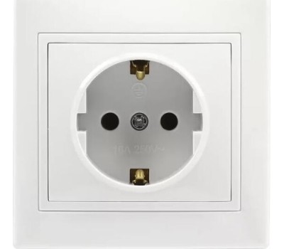 Розетка SMARTBUY (SBE-01w-16-S1-Z) Венера, 1-местная, белый