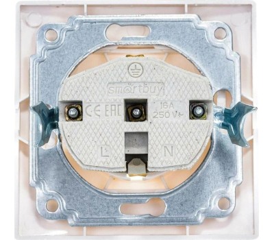 Розетка SMARTBUY (SBE-01w-16-S1-Z) Венера, 1-местная, белый