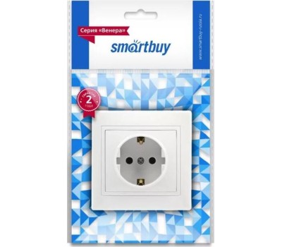 Розетка SMARTBUY (SBE-01w-16-S1-Z) Венера, 1-местная, белый