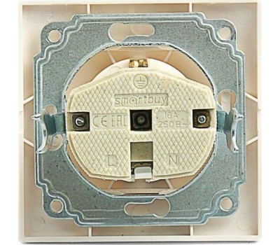 Розетка SMARTBUY (SBE-01w-16-S1-Z) Венера, 1-местная, белый