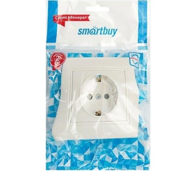 Розетка SMARTBUY (SBE-01w-16-S1-Z) Венера, 1-местная, белый