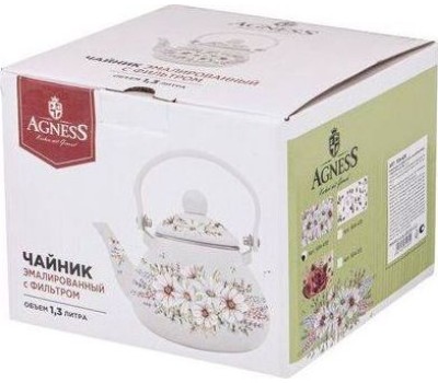 Чайник AGNESS 934-430 ДВОРЦОВЫЙ ПАРК эмал. 1,3л