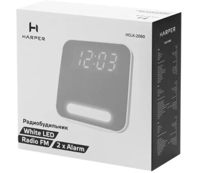Радиобудильник HARPER HCLK-2060 белый\серый