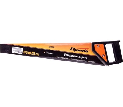 Ножовка SPARTA Ножовка по дереву, 450 мм, 5-6 TPI, каленый зуб, пластиковая рукоятка