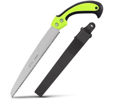 DELI Садовая пила с ножнами DL580927 270мм, сталь 65Mn, шаг зубьев 7TPI, обрезиненая ручка, шлифовка зубов с 3-х сторон, двухрядное распределение кромок