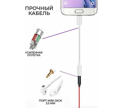 REXANT Кабель-переходник Lightning на AUX гн. 3,5 мм