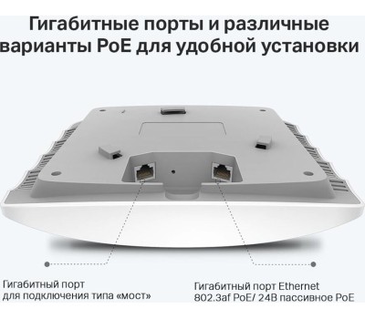 Точка доступа TP-LINK Точка доступа EAP245, AC1750, 2.4/5ГГц, 2xRJ45, белый