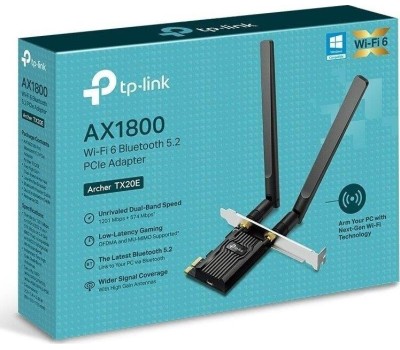 TP-Link Archer TX20E Двухдиапазонный адаптер PCI Express с поддержкой Wi-Fi AX1800 и Bluetooth 5.2