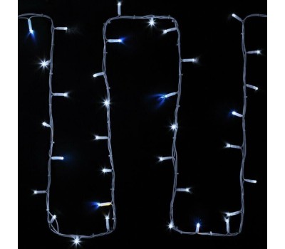 NEON-NIGHT Гирлянда светодиодная Нить 20м 200 LED БЕЛЫЙ белый каучук IP67 эффект мерцания 24В соединяется нужен трансформатор 531-100/531-311/531-312