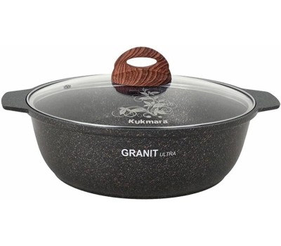 Жаровня KUKMARA Кастрюля-жаровня а/пр литая 5,0л стекл/кр Granit ultra original ТМ