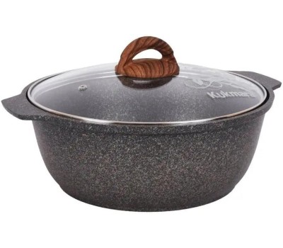 Жаровня KUKMARA Кастрюля-жаровня а/пр литая 5,0л стекл/кр Granit ultra original ТМ
