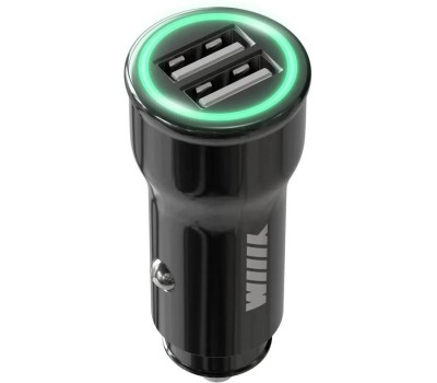 WIIIX Автомобильное зарядное устройство UCC-5-2-01-ANT, 2xUSB-A, 2.4A, черный