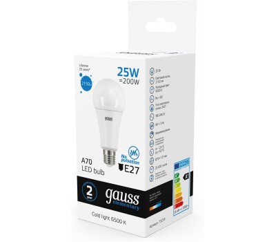 GAUSS Лампа LED E27, груша, 25Вт, Elementary A67, одна шт. [73235]