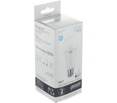 GAUSS Лампа LED E27, груша, 25Вт, Elementary A67, одна шт. [73235]