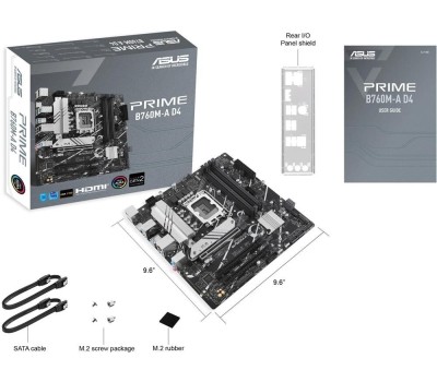 Материнская плата ASUS PRIME B760M-A-CSM (Socket 1700, mATX, 4xDDR5(128GB), 2xDP/HDMI, 3xPCIe 4.0x16, 4xSATA 6Gb/s, 2*M2, 2,5xLAN, 2xUSB 3.1, 4xUSB 2.0, 1xPS/2)
