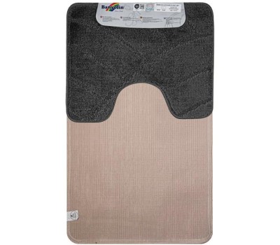 САНАКС - Коврик в ванную КЛАССИК УНИ 201825, двойной Тёмно-Серый, 55х90 + 45х55 см, 100% полиэстер 00361