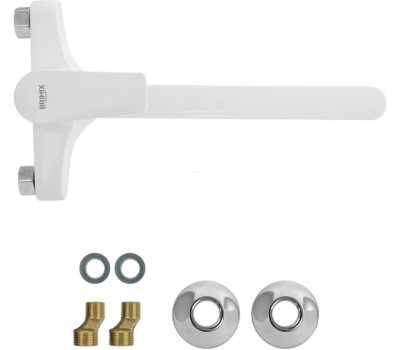 BRIMIX - Смеситель в ванную, длинный излив, БЕЗ ШЛАНГА И ЛЕЙКИ, шаровый, из высокопрочного АБС пластика, цвет БЕЛЫЙ 556-1
