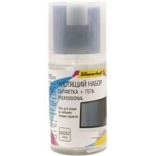 SILWERHOF Чистящий набор (салфетка + гель) для экранов и оптики 200мл