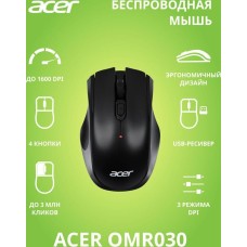 ACER Мышь OMR030 черный оптическая (1600dpi) беспроводная USB (3but)