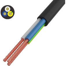 REXANT Провод соединительный ПВС 3x0,75 мм², черный, длина 5 метров, ГОСТ 7399-97