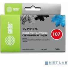 Картридж струйный CACTUS PFI-107C Картридж струйный для Canon IP iPF670/iPF680/iPF685/iPF770/iPF780/iPF785/, синий (130мл)