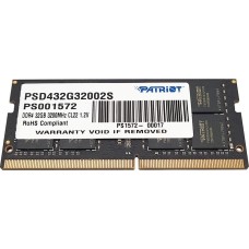 Оперативная память PATRIOT Оперативная память Signature PSD432G32002S DDR4 - 1x 32ГБ 3200МГц, для ноутбуков (SO-DIMM), Ret