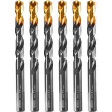 Сверло DENZEL Сверло по металлу, 12 мм, HSS-Tin, Golden Tip, 6 шт. 717224