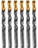 Сверло DENZEL Сверло по металлу, 12 мм, HSS-Tin, Golden Tip, 6 шт. 717224