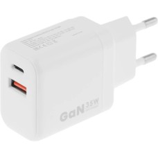 BORASCO Сетевое зарядное устройство USB-A, USB-C, USB-C, 35Вт, 3A, белый [52387]