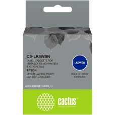 Картридж CACTUS Картридж CS-LK6WBN, LK-6WBN, 24мм, черный шрифт, белый фон, 9м ( CS-LK6WBN