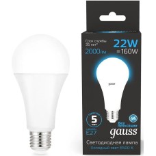 GAUSS Лампа LED E27, груша, 22Вт, 102502322, одна шт