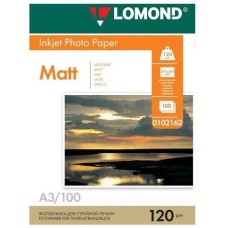 LOMOND Фотобумага A3, для струйной печати, 100л, 120г/м2, белый, покрытие матовое [0102162]