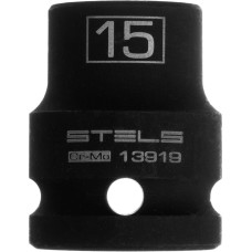 STELS Головка ударная шестигранная, 15 мм, 1/2, CrMo 13919