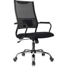 БЮРОКРАТ Кресло руководителя CH Balance SL, сетка/ткань, до 150кг, топ-ган, фиксированные подлокотники, черный