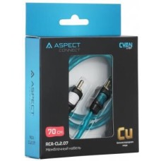 Кабель ASPECT Межблочный кабель RCA-CL2.07, Cyan Line, витая пара, OFC, 1 экран, 2RCA-2RCA, 0.7м