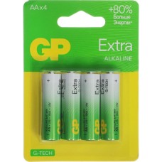 GP Батарея Extra Alkaline 15AXA21-2CRSBC4 AA (4шт) блистер