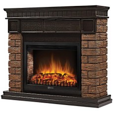 Камин электрический FIRELIGHT Портал Bricks Wood 30 камень темный, шпон венге