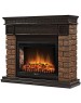 Камин электрический FIRELIGHT Портал Bricks Wood 30 камень темный, шпон венге