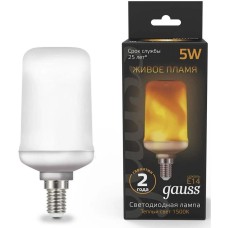 GAUSS Лампа светодиодная 5Вт цок.:E14 свеча 220B св.свеч.бел.теп. (упак.:1шт) (157401105)