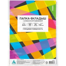 БЮРОКРАТ Папка-вкладыш Люкс 013GFLUX глянцевые A4+ 50мкм (упак.:100шт)