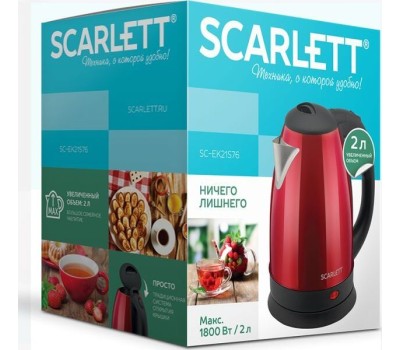 Чайник электрический SCARLETT SC-EK21S76 красный 2л