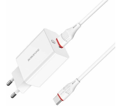 Сетевое ЗУ BOROFONE (6931474702487) BA21A QC3.0 для Type-c - белый