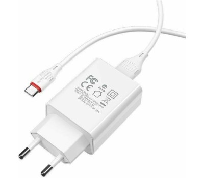 Сетевое ЗУ BOROFONE (6931474702487) BA21A QC3.0 для Type-c - белый