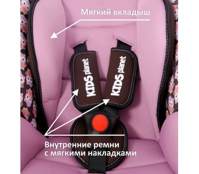 Автокресло детское KIDS PLANET (KRES2560) Luna, розовые совы