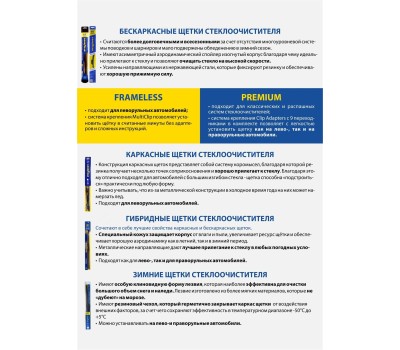 Щетка стеклоочистителя GOODYEAR GY000441 PREMIUM 21''/53см бескаркасная